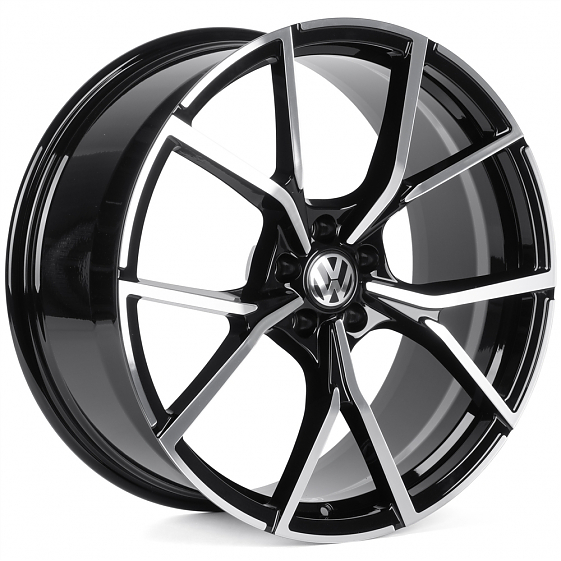 Кованые диски H250925U SKILL SL665-CS428 21 J9.5 ET31 5x112 66.6 чёрный глянцевый + полированные спи: Фото 4