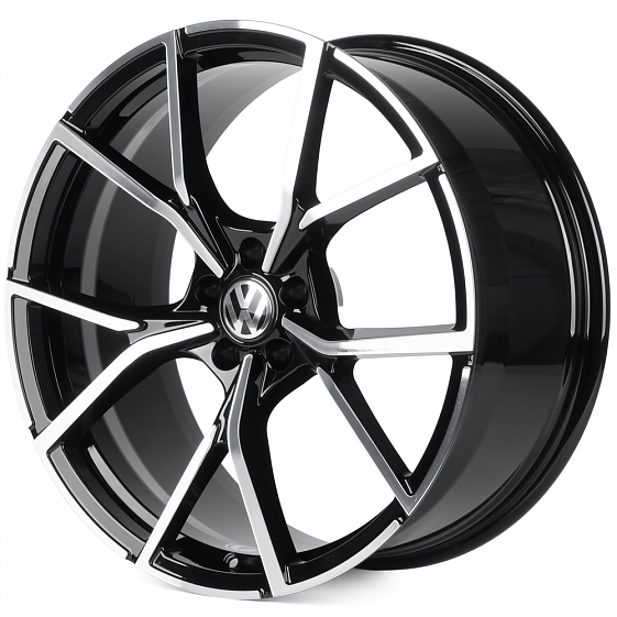 Кованые диски H250925U SKILL SL665-CS428 21 J9.5 ET31 5x112 66.6 чёрный глянцевый + полированные спи: Фото 5