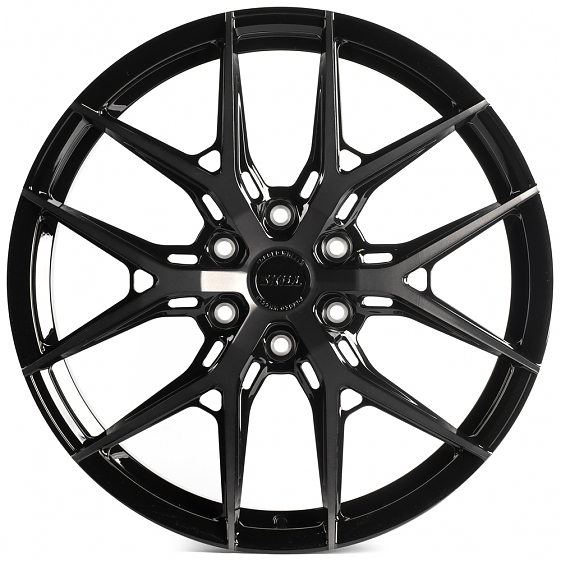 Кованые диски H240602J SKILL SV110-SK348 21 J9 ET50 6x139.7 95.1 чёрный глянцевый + полированные спи: Фото 1