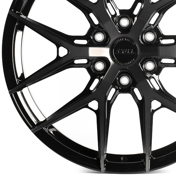 Кованые диски H240602J SKILL SV110-SK348 21 J9 ET50 6x139.7 95.1 чёрный глянцевый + полированные спи: Фото 2
