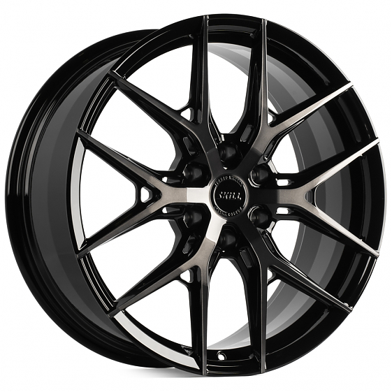 Кованые диски H240602J SKILL SV110-SK348 21 J9 ET50 6x139.7 95.1 чёрный глянцевый + полированные спи: Фото 4