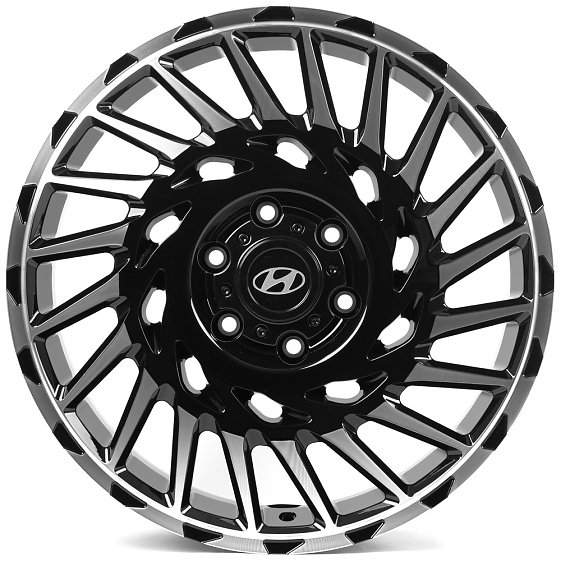 Кованые диски H250327A1 SKILL SV093-SV449 20 J8 ET48 6x139.7 92.5 чёрный глянцевый + полированные сп: Фото 1