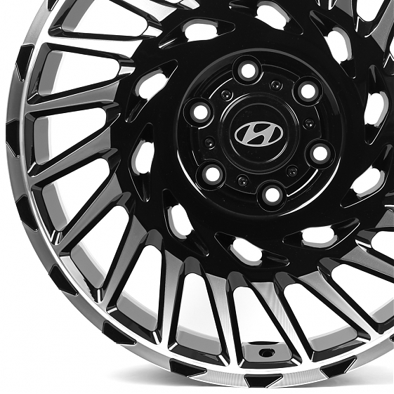 Кованые диски H250327A1 SKILL SV093-SV449 20 J8 ET48 6x139.7 92.5 чёрный глянцевый + полированные сп: Фото 2