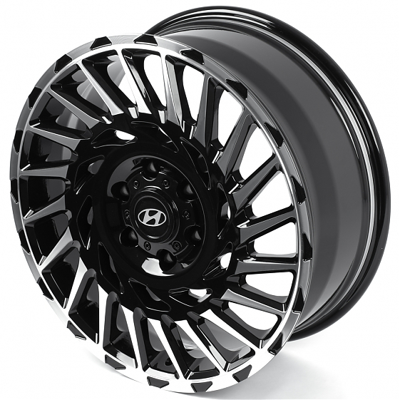 Кованые диски H250327A1 SKILL SV093-SV449 20 J8 ET48 6x139.7 92.5 чёрный глянцевый + полированные сп: Фото 5