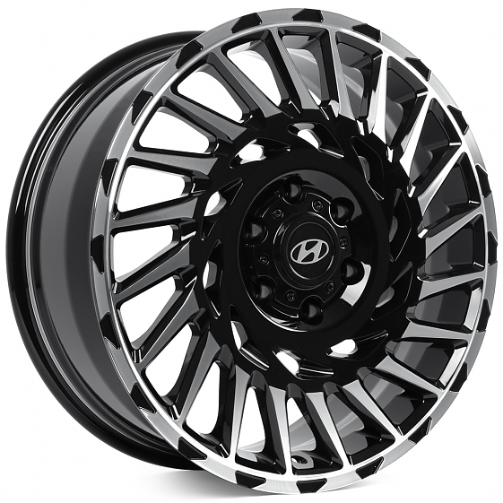 Кованые диски H250327A1 SKILL SV093-SV449 20 J8 ET48 6x139.7 92.5 чёрный глянцевый + полированные сп: Фото 6