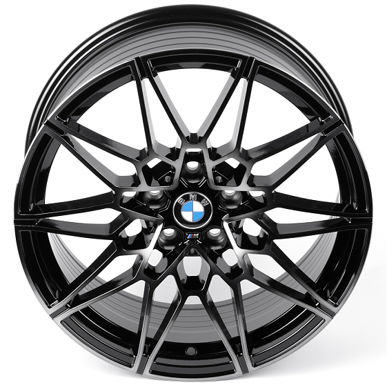 Литые диски 82519 BMW XF022 18 J8 ET30 5x112 66.6 чёрный глянцевый + полированные спицы + тёмный лак: Фото 3