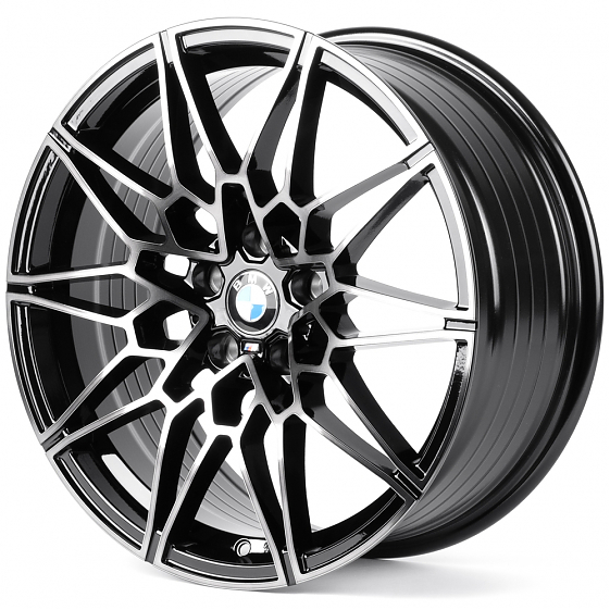 Литые диски 82519 BMW XF022 18 J8 ET30 5x112 66.6 чёрный глянцевый + полированные спицы + тёмный лак: Фото 5