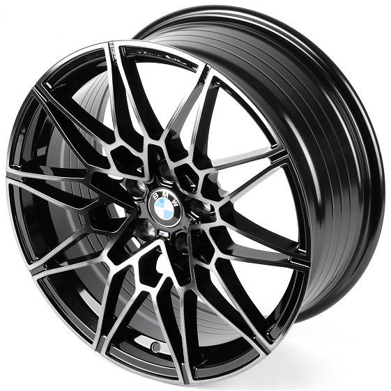 Литые диски 82519 BMW XF022 18 J8 ET30 5x112 66.6 чёрный глянцевый + полированные спицы + тёмный лак: Фото 6
